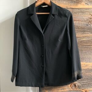 SC COLLECTION TAILORED 4 BUTTON BLAZER WITH GOLD STITCHING DETAIL